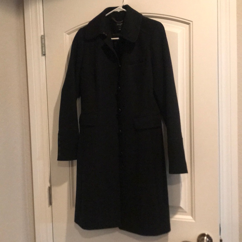 J. Crew long black pea coat size 4